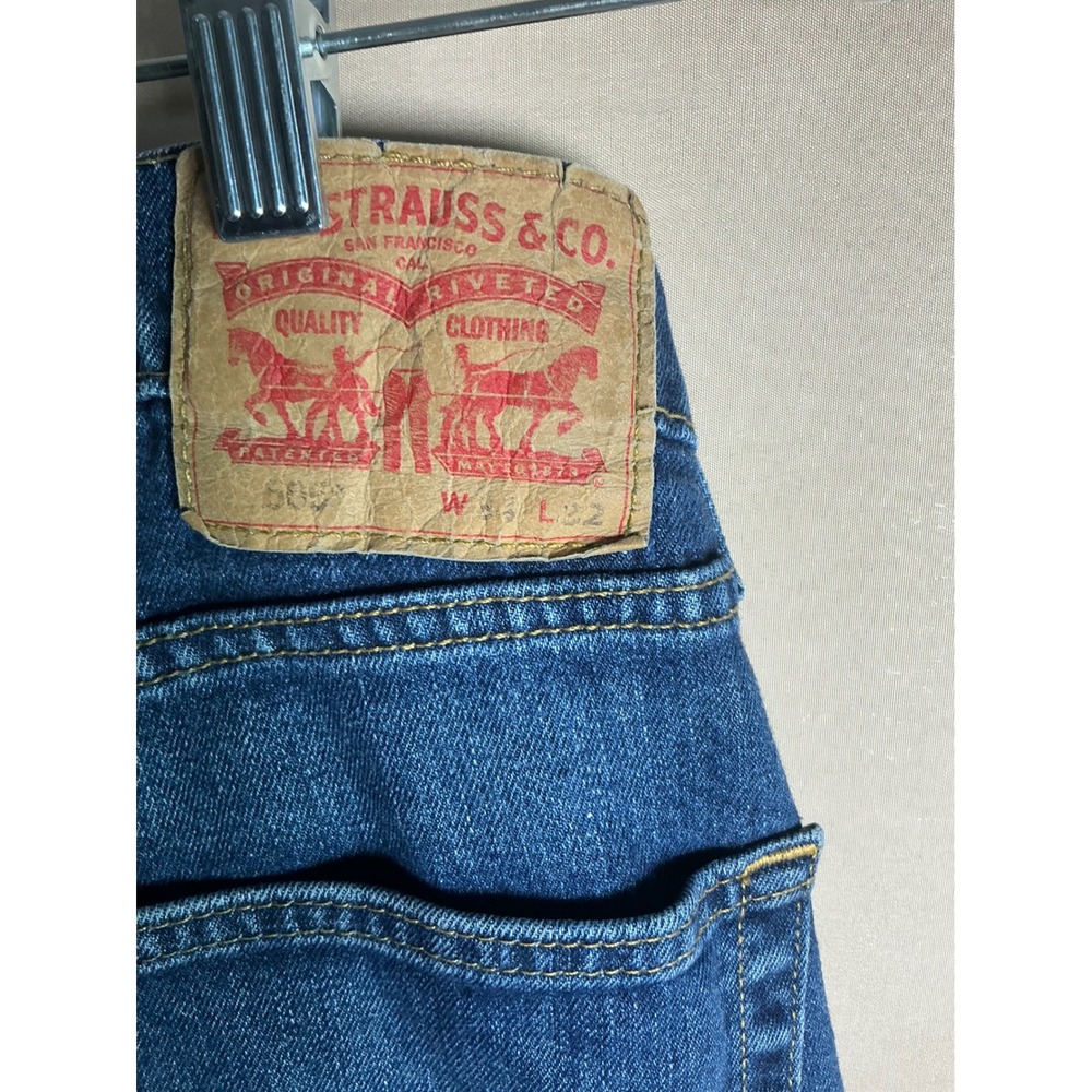 Levis 505 Mens Regular Fit Straight Leg Jeans Medium Wash Blue 34x32 - Picture 5 of 10